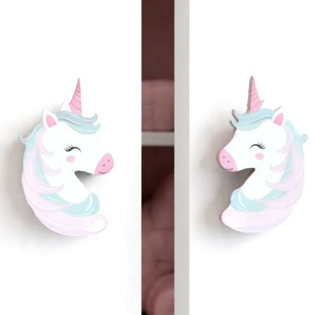 Handcrafted Acacia Wood Magic Mane Unicorn Handle Pair